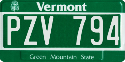 VT license plate PZV794