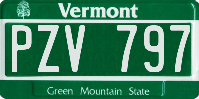 VT license plate PZV797