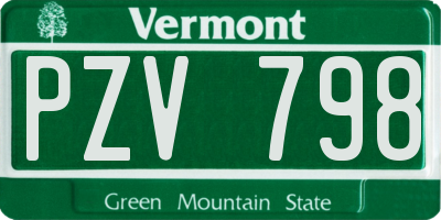VT license plate PZV798