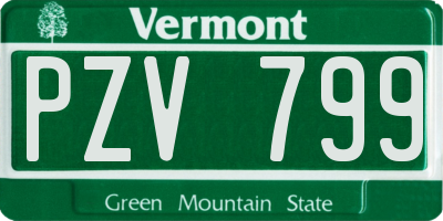 VT license plate PZV799