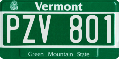 VT license plate PZV801