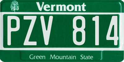 VT license plate PZV814