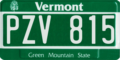 VT license plate PZV815