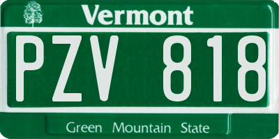 VT license plate PZV818