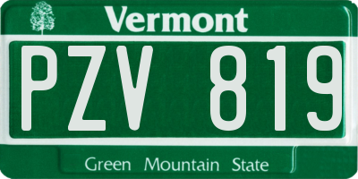 VT license plate PZV819