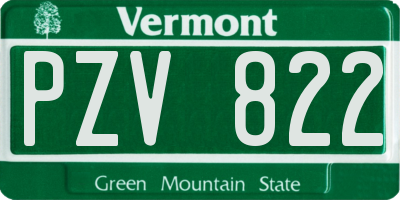 VT license plate PZV822