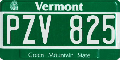 VT license plate PZV825