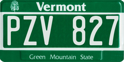 VT license plate PZV827