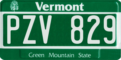 VT license plate PZV829