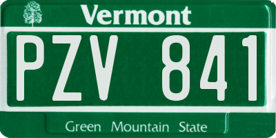 VT license plate PZV841