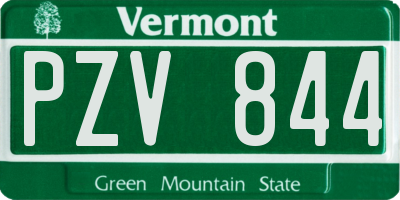 VT license plate PZV844