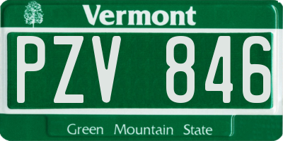 VT license plate PZV846