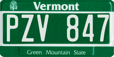 VT license plate PZV847