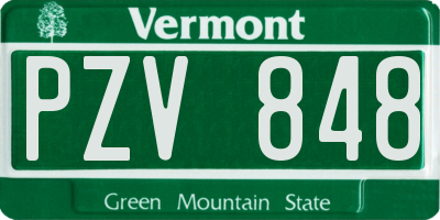 VT license plate PZV848