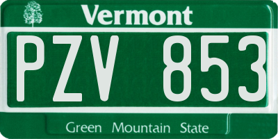 VT license plate PZV853