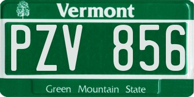 VT license plate PZV856