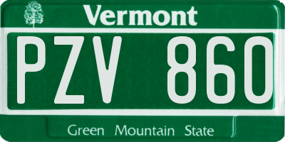 VT license plate PZV860