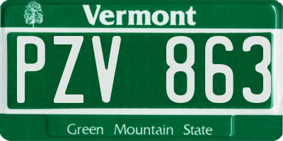 VT license plate PZV863