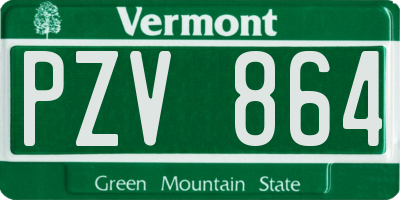 VT license plate PZV864