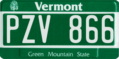 VT license plate PZV866