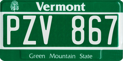 VT license plate PZV867