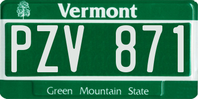 VT license plate PZV871