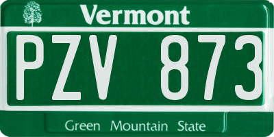 VT license plate PZV873