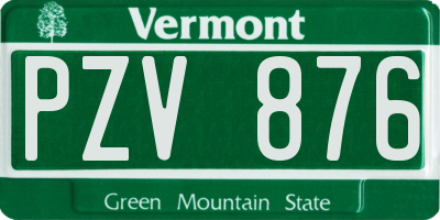 VT license plate PZV876