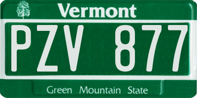 VT license plate PZV877