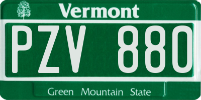 VT license plate PZV880