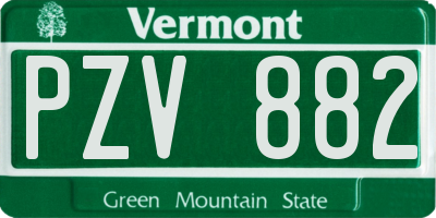 VT license plate PZV882