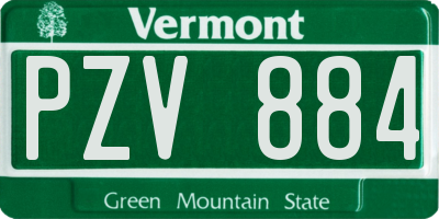 VT license plate PZV884