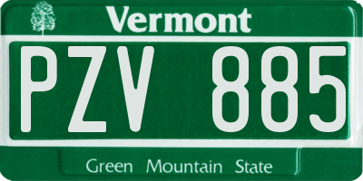 VT license plate PZV885