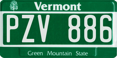 VT license plate PZV886