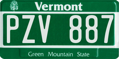 VT license plate PZV887