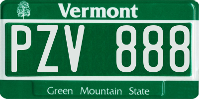 VT license plate PZV888