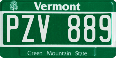 VT license plate PZV889