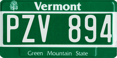 VT license plate PZV894