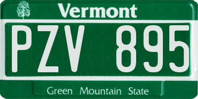 VT license plate PZV895