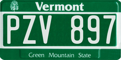 VT license plate PZV897