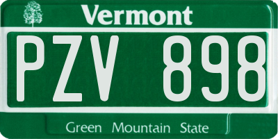VT license plate PZV898