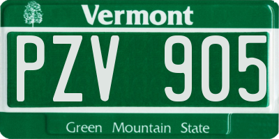 VT license plate PZV905