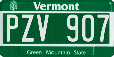 VT license plate PZV907