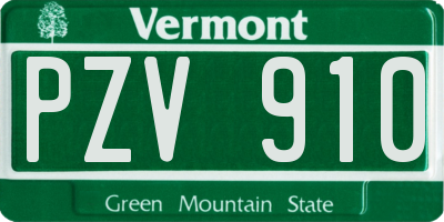 VT license plate PZV910