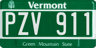 VT license plate PZV911