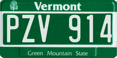 VT license plate PZV914