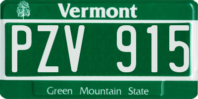 VT license plate PZV915