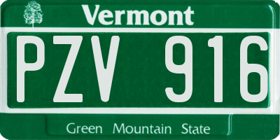 VT license plate PZV916
