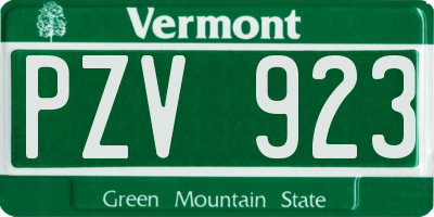 VT license plate PZV923