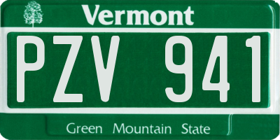 VT license plate PZV941